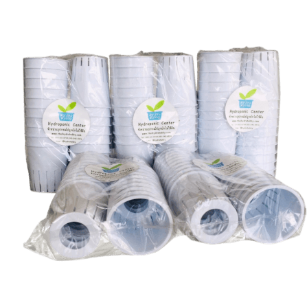 ถ้วยปลูกผักไฮโดรโปนิกส์ HYDROHOBBY 100 ใบ สีขาว  ก้นรู_6